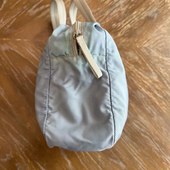 PRADA Hand Bag Nylon Light Blue Silver Auth 107215 - Picture 4 of 10